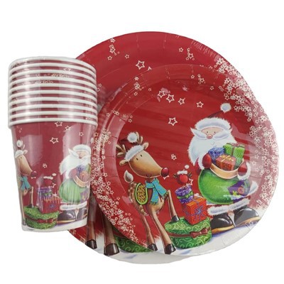 クリスマスの紙皿と紙コップ